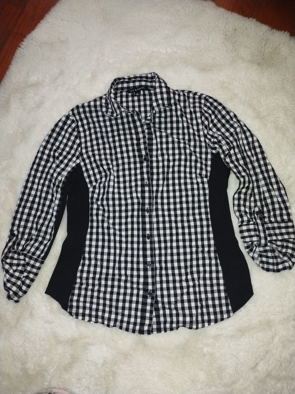 Zac & Rachel Black and White Gingham Button-Down Shirt